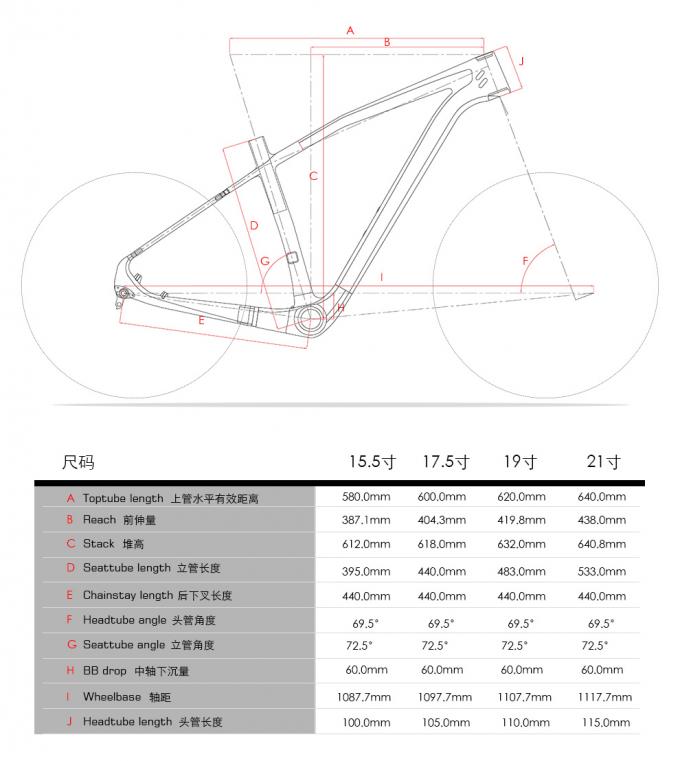 29ER فریم کم وزن کامل کربن MTB V29 دوچرخه کوهستانی 15.5 "/17.5/19/21" BB92 کوبیده، صندلی 31.6mm وزن 1270g 5