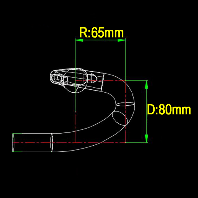 31.8mm لوله جاده فیبر کربن 80MM/65MM قطره / رسیدن نوار فلش پایان سیاه 8