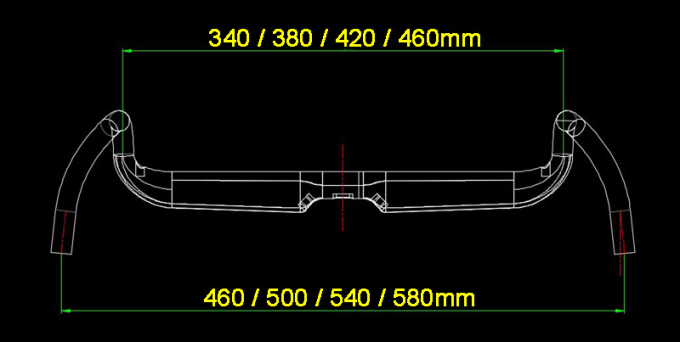 31.8mm لوله جاده فیبر کربن 80MM/65MM قطره / رسیدن نوار فلش پایان سیاه 9