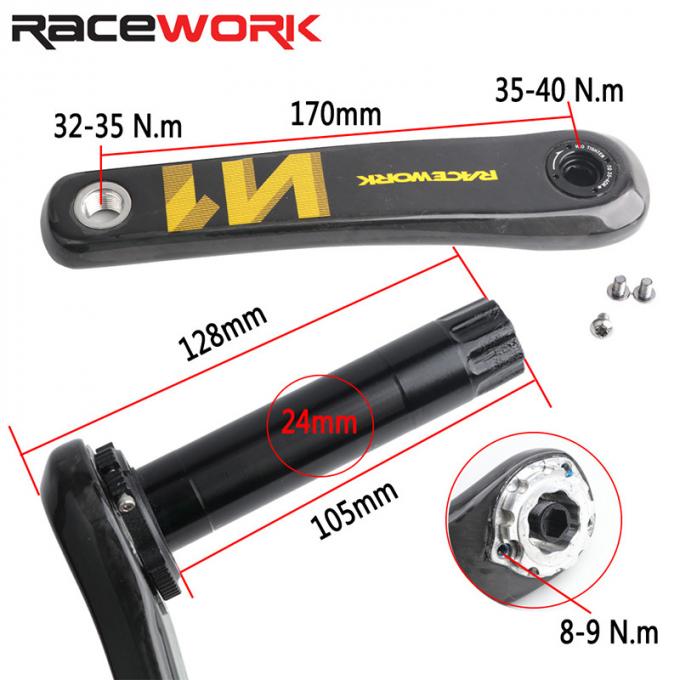 چین عمده فروشی کربن سنگ خرما جاده دوچرخه Crankset سبک وزن 170/172.5mm شاخه 40/42/44T زنجیر. 1